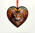Tabby Cat Stained Glass Effect Heart Suncatcher